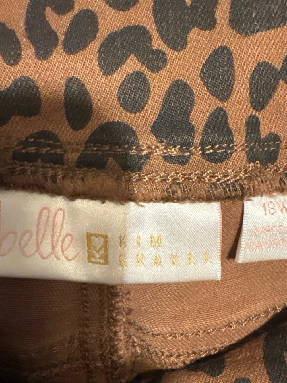 Belle by Kim Gravel Brown and Black Leopard Print Jeggings